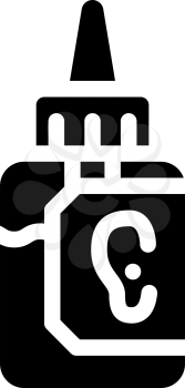 drops medicaments for ears glyph icon vector. drops medicaments for ears sign. isolated contour symbol black illustration