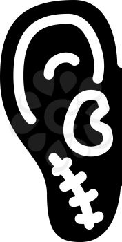 ear surgery glyph icon vector. ear surgery sign. isolated contour symbol black illustration