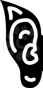 elf ears glyph icon vector. elf ears sign. isolated contour symbol black illustration