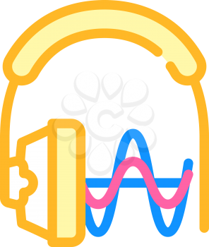 hearing testing equipment color icon vector. hearing testing equipment sign. isolated symbol illustration