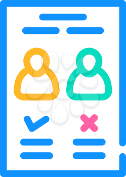 candidate choose ballot color icon vector. candidate choose ballot sign. isolated symbol illustration
