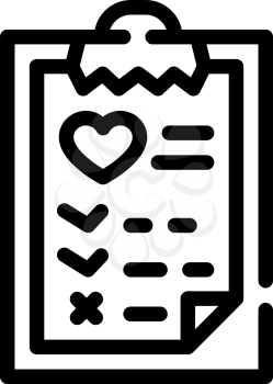 health list line icon vector. health list sign. isolated contour symbol black illustration