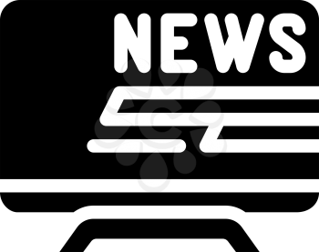 news on tv television glyph icon vector. news on tv television sign. isolated contour symbol black illustration