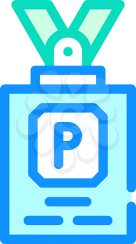 journalist badge color icon vector. journalist badge sign. isolated symbol illustration