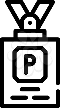 journalist badge line icon vector. journalist badge sign. isolated contour symbol black illustration