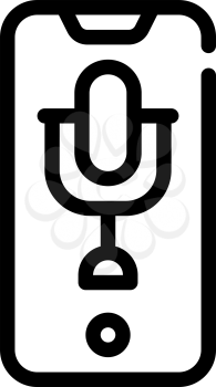 dictaphone phone line icon vector. dictaphone phone sign. isolated contour symbol black illustration