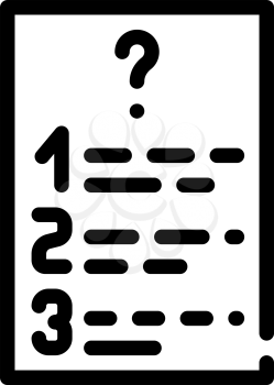 questions list line icon vector. questions list sign. isolated contour symbol black illustration