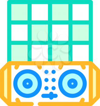 dance floor and dj console color icon vector. dance floor and dj console sign. isolated symbol illustration