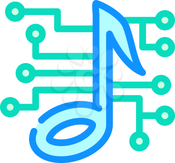 digital music icon color icon vector. digital music icon sign. isolated symbol illustration