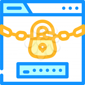 password lock color icon vector. password lock sign. isolated symbol illustration