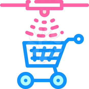control of movement of carts color icon vector. control of movement of carts sign. isolated symbol illustration
