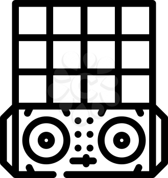 dance floor and dj console line icon vector. dance floor and dj console sign. isolated contour symbol black illustration