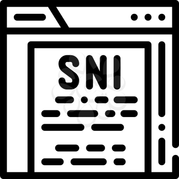 sni protocol line icon vector. sni protocol sign. isolated contour symbol black illustration