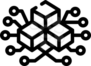 blockchain blocks line icon vector. blockchain blocks sign. isolated contour symbol black illustration