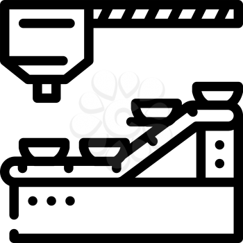 food packaging line line icon vector. food packaging line sign. isolated contour symbol black illustration