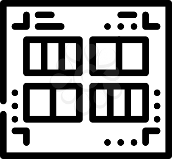 prefabricated printing catalogs line icon vector. prefabricated printing catalogs sign. isolated contour symbol black illustration