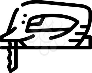 jigsaw tool line icon vector. jigsaw tool sign. isolated contour symbol black illustration
