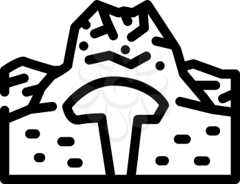 lava dome line icon vector. lava dome sign. isolated contour symbol black illustration