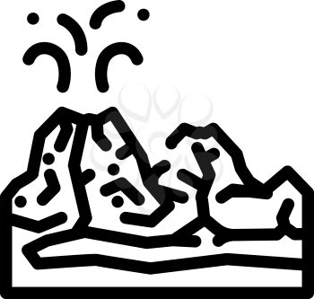 valley of volcanoes line icon vector. valley of volcanoes sign. isolated contour symbol black illustration
