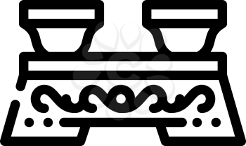 ceremony tea drink table line icon vector. ceremony tea drink table sign. isolated contour symbol black illustration