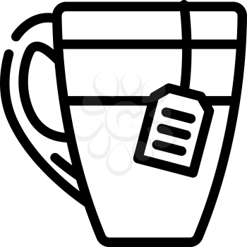 cup tea line icon vector. cup tea sign. isolated contour symbol black illustration
