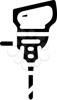 jackhammer tool glyph icon vector. jackhammer tool sign. isolated contour symbol black illustration
