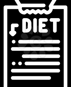 description diet glyph icon vector. description diet sign. isolated contour symbol black illustration