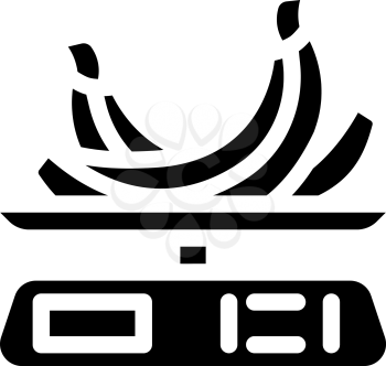 weighing food glyph icon vector. weighing food sign. isolated contour symbol black illustration