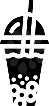 bubble tea glyph icon vector. bubble tea sign. isolated contour symbol black illustration