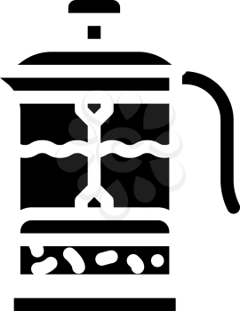 teapot press glyph icon vector. teapot press sign. isolated contour symbol black illustration