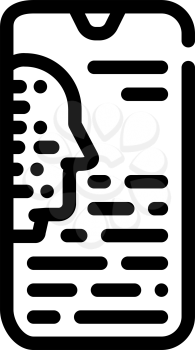 mobile bot line icon vector. mobile bot sign. isolated contour symbol black illustration