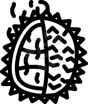 durian smell line icon vector. durian smell sign. isolated contour symbol black illustration