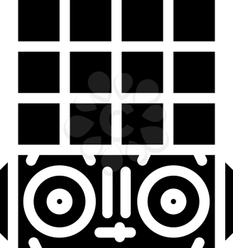 dance floor and dj console glyph icon vector. dance floor and dj console sign. isolated contour symbol black illustration