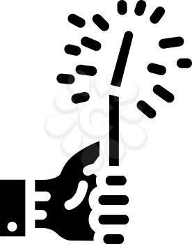 glow stick glyph icon vector. glow stick sign. isolated contour symbol black illustration