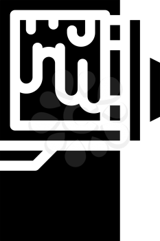 defrosting refrigerator glyph icon vector. defrosting refrigerator sign. isolated contour symbol black illustration