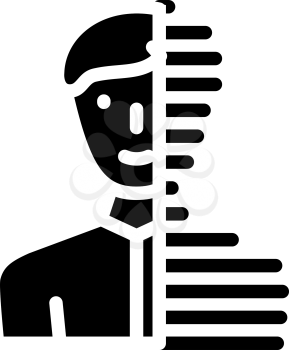 digital portrait glyph icon vector. digital portrait sign. isolated contour symbol black illustration