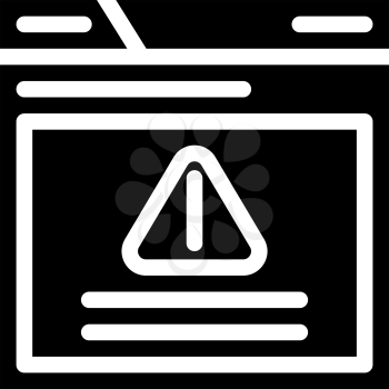 warning message glyph icon vector. warning message sign. isolated contour symbol black illustration