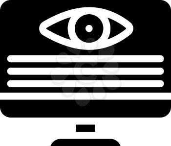 digital observation glyph icon vector. digital observation sign. isolated contour symbol black illustration