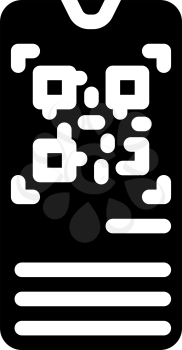 qr scanner glyph icon vector. qr scanner sign. isolated contour symbol black illustration
