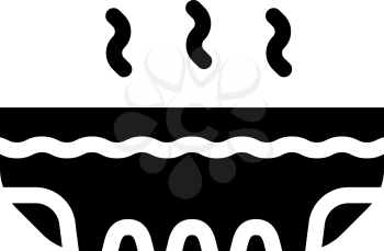 foot bath glyph icon vector. foot bath sign. isolated contour symbol black illustration