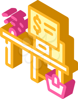 self-service checkout isometric icon vector. self-service checkout sign. isolated symbol illustration