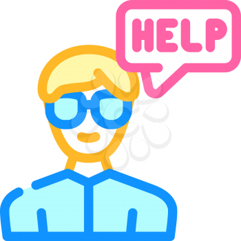 call for help color icon vector. call for help sign. isolated symbol illustration