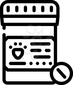 animal pills line icon vector. animal pills sign. isolated contour symbol black illustration