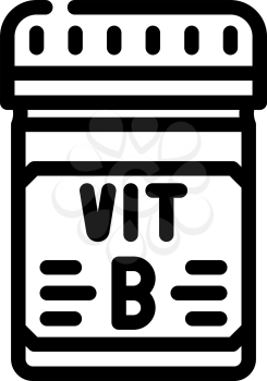 vitamin b package line icon vector. vitamin b package sign. isolated contour symbol black illustration