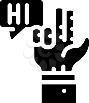 communication in sign language glyph icon vector. communication in sign language sign. isolated contour symbol black illustration