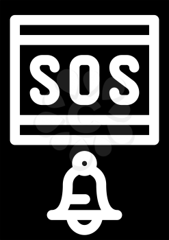 sos button glyph icon vector. sos button sign. isolated contour symbol black illustration