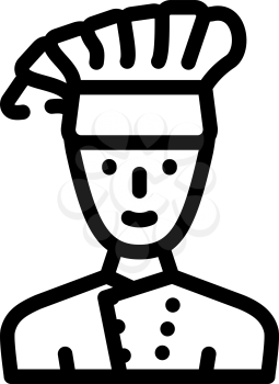 cook chef canteen worker line icon vector. cook chef canteen worker sign. isolated contour symbol black illustration