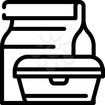 lunch box canteen line icon vector. lunch box canteen sign. isolated contour symbol black illustration