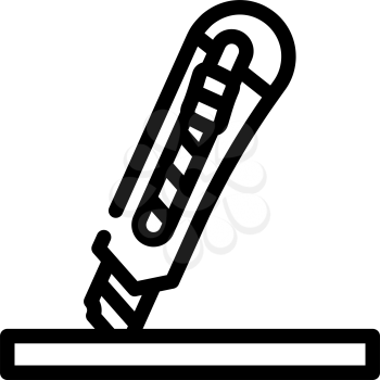 knife stationery line icon vector. knife stationery sign. isolated contour symbol black illustration