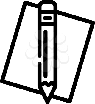 pencil stationery line icon vector. pencil stationery sign. isolated contour symbol black illustration